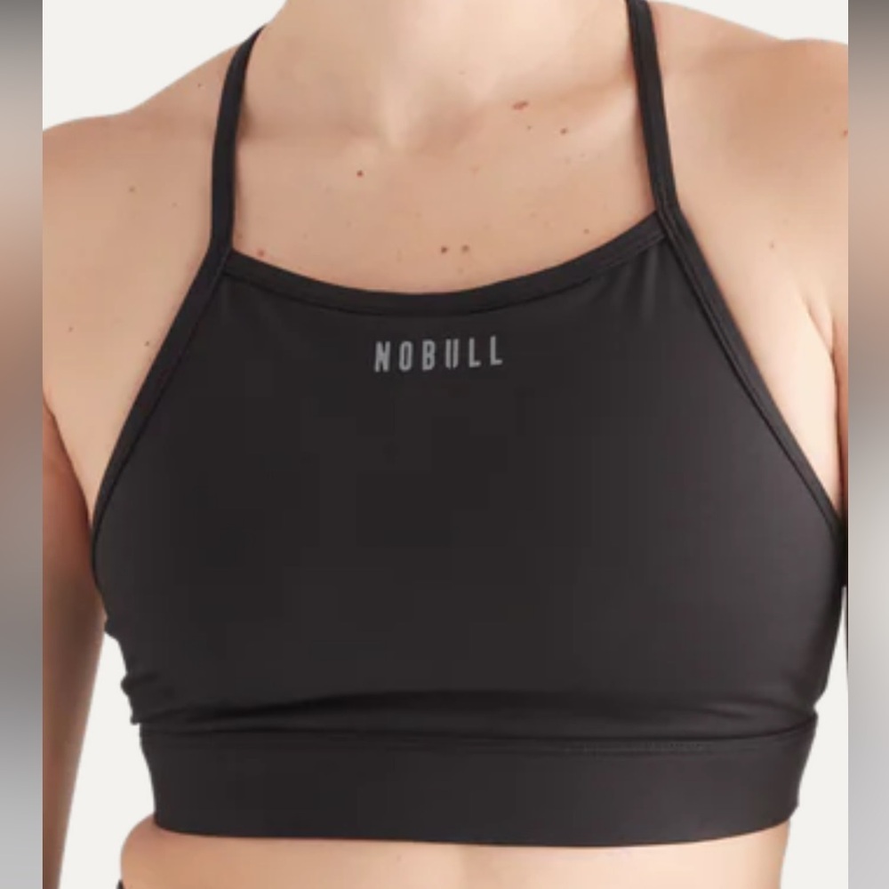 NoBull High Neck Heather Gray Women's Sports Bra - Picture 4 of 5
